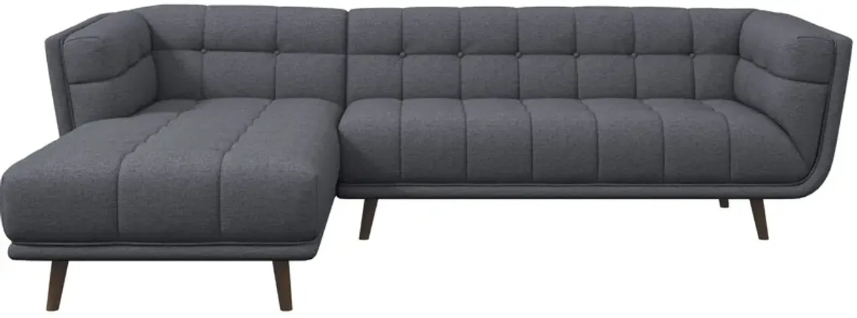 Kano Dark Gray Fabric Sectional Sofa Left Facing Chaise