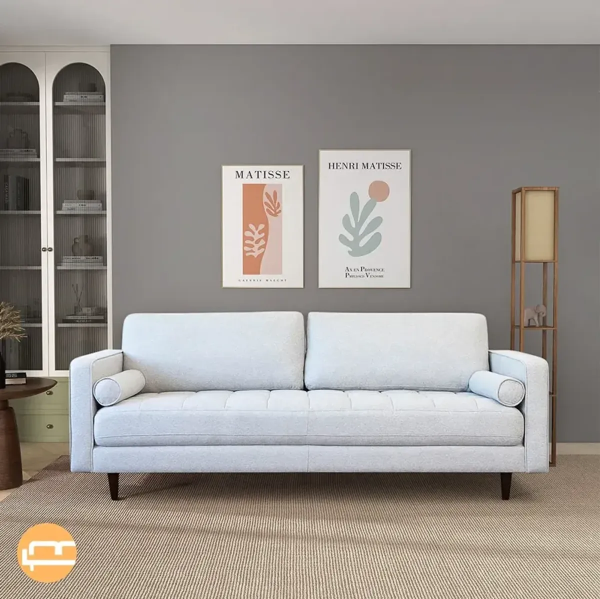 Daphne Light Gray Fabric Sofa