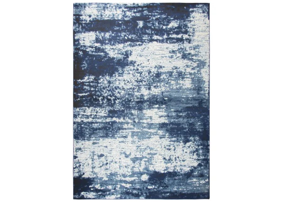 Panache Ivory/Blue Abstract Polypropylene 7'10" x 10'10" Rectangle Rug