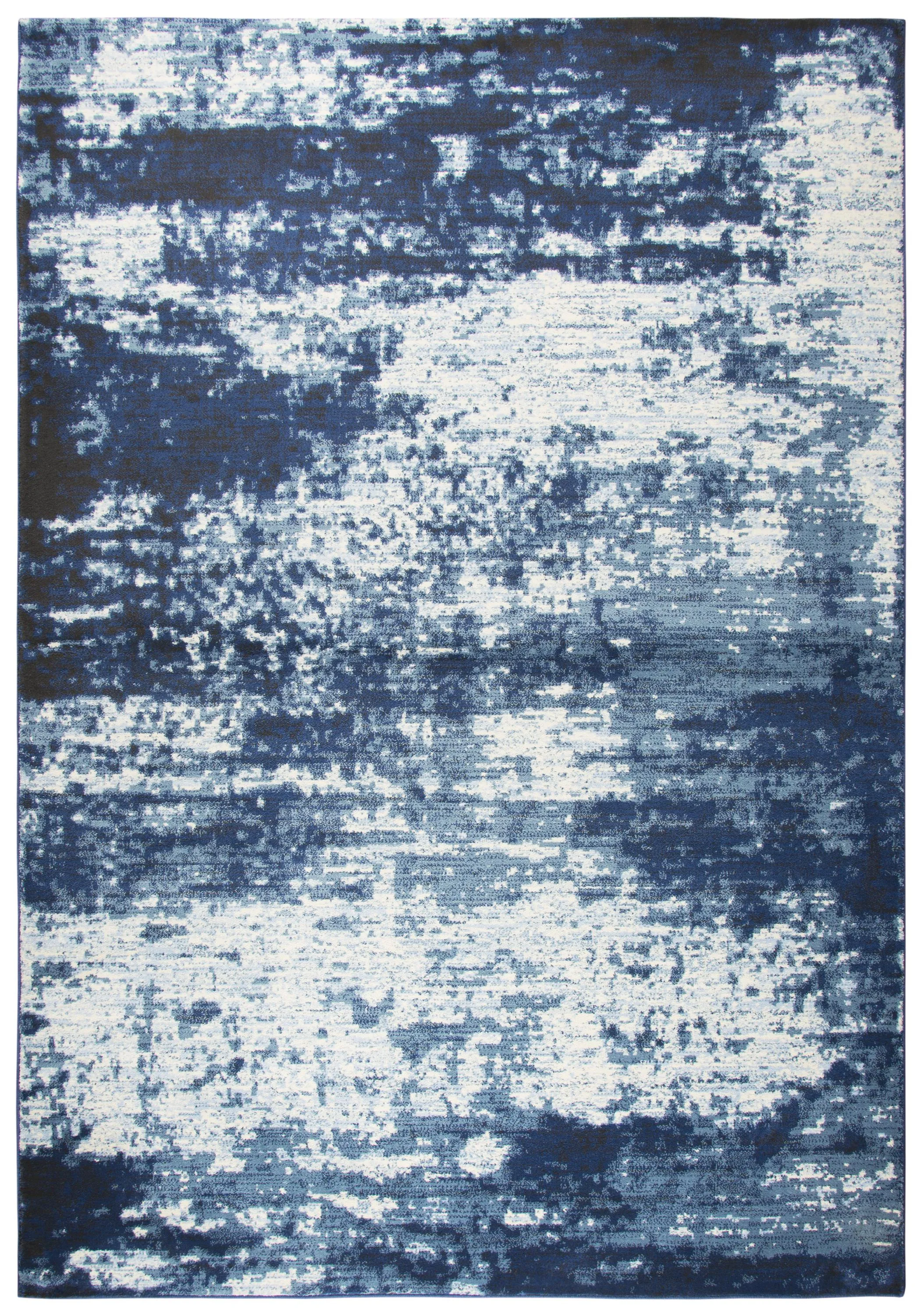 Panache Ivory/Blue Abstract Polypropylene 7'10" x 10'10" Rectangle Rug