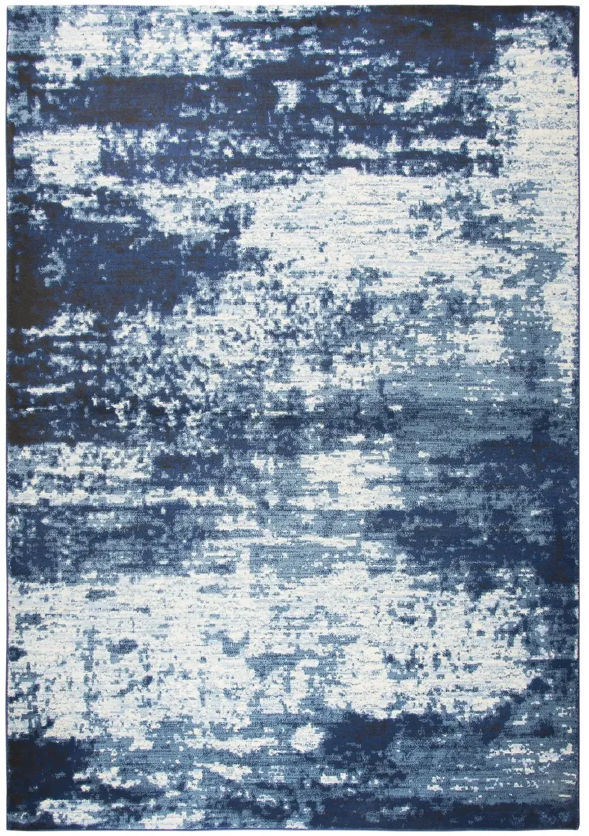 Panache Ivory/Blue Abstract Polypropylene 7'10" x 10'10" Rectangle Rug