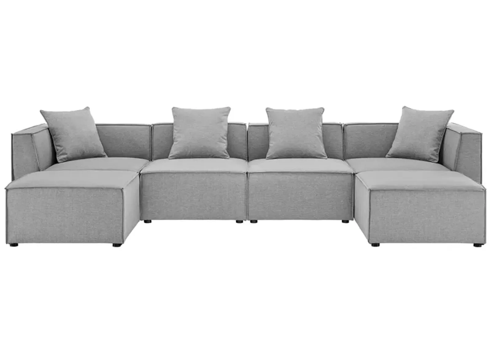 Saybrook Outdoor Patio Upholstered 6-Piece Sectional Sofa