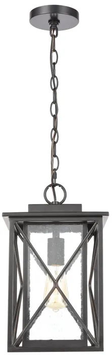 Carriage Light 9" Wide 1-Light Outdoor Pendant - Matte Black