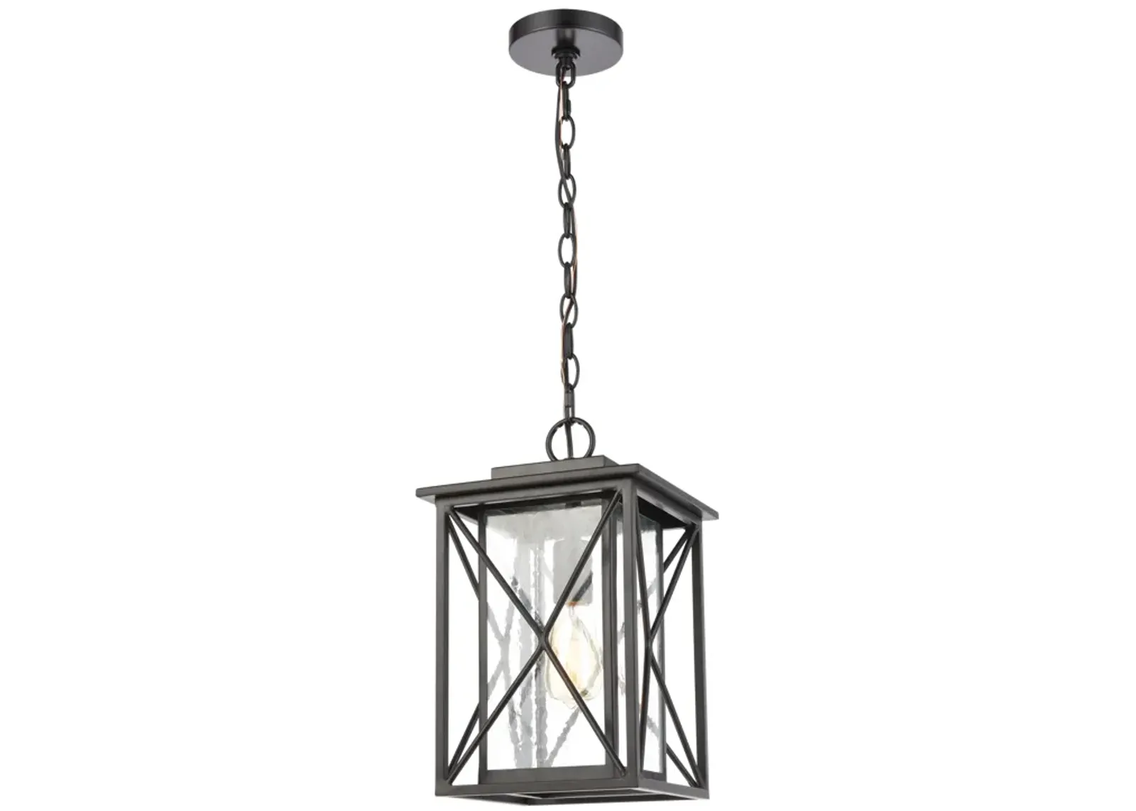 Carriage Light 9" Wide 1-Light Outdoor Pendant - Matte Black