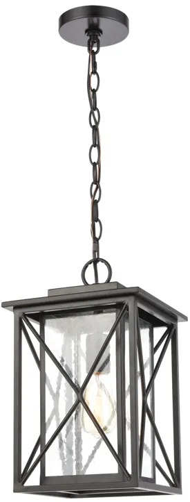 Carriage Light 9" Wide 1-Light Outdoor Pendant - Matte Black