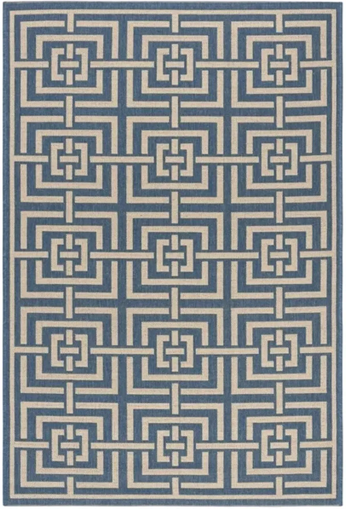 Safavieh BEACH HOUSE Collection BHS128M-4 Blue / Creme 4' X 6'