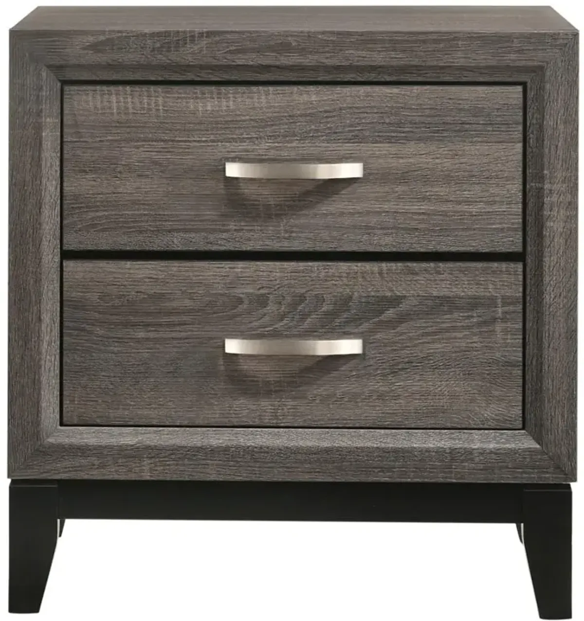 Rathgormack 2-Drawer Nightstand Grey Oak And Black