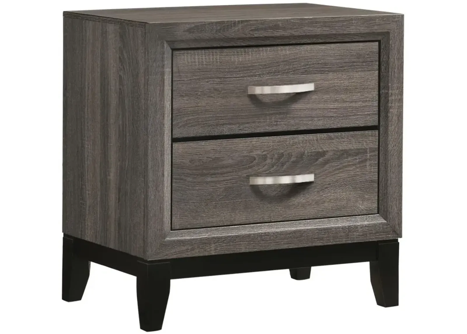 Rathgormack 2-Drawer Nightstand Grey Oak And Black