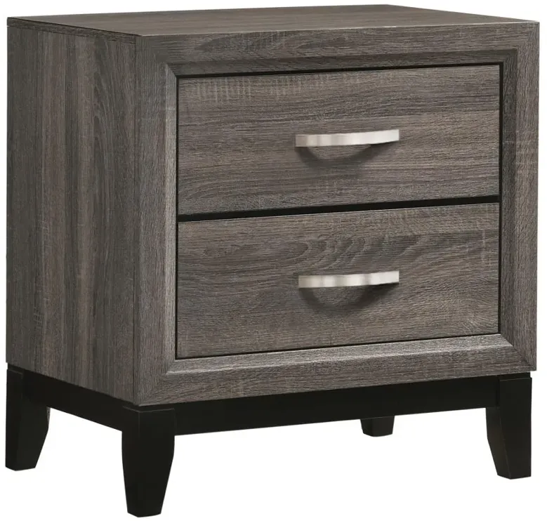 Rathgormack 2-Drawer Nightstand Grey Oak And Black