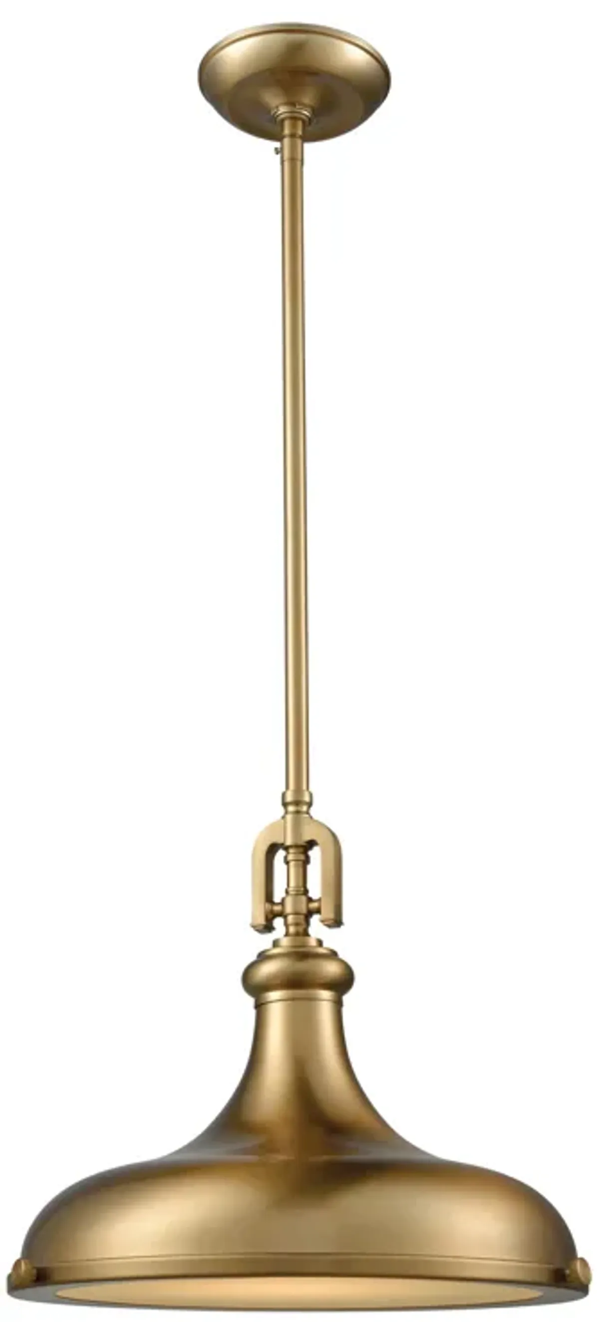 Rutherford 15" Wide 1-Light Pendant - Satin Brass