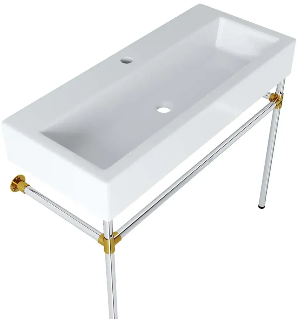 Redeem 40" Silver Stainless Steel Wall-Mount Bathroom Vanity