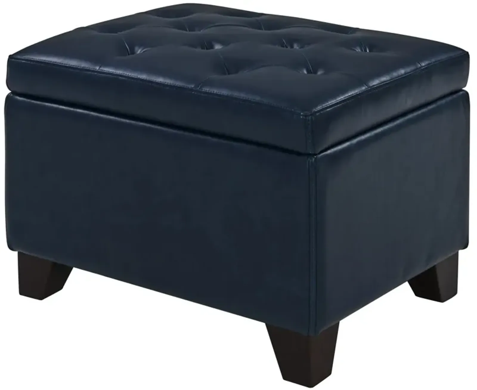 julian rectangular bonded leather storage ottoman, vintage blue