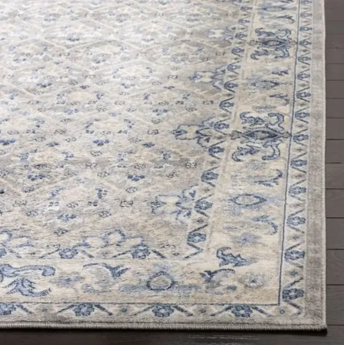 Brentwood 869 Light Grey / Blue 9' X 9' Square Square Powerloomed Rug