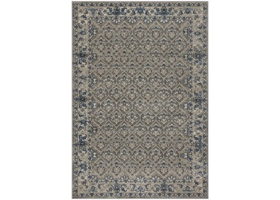 Brentwood 869 Light Grey / Blue 9' X 9' Square Square Powerloomed Rug