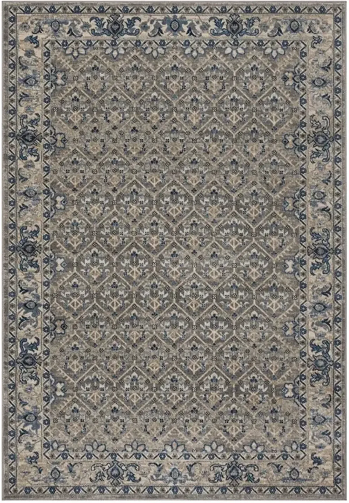 Brentwood 869 Light Grey / Blue 9' X 9' Square Square Powerloomed Rug