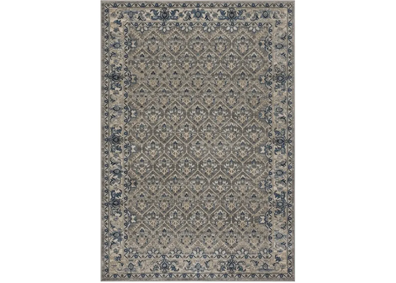 Brentwood 869 Light Grey / Blue 9' X 9' Square Square Powerloomed Rug