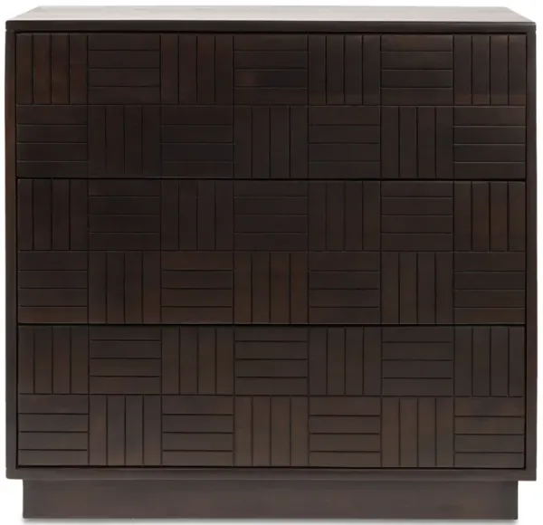 DENMAN 3 DRAWER NIGHTSTAND DARK BROWN