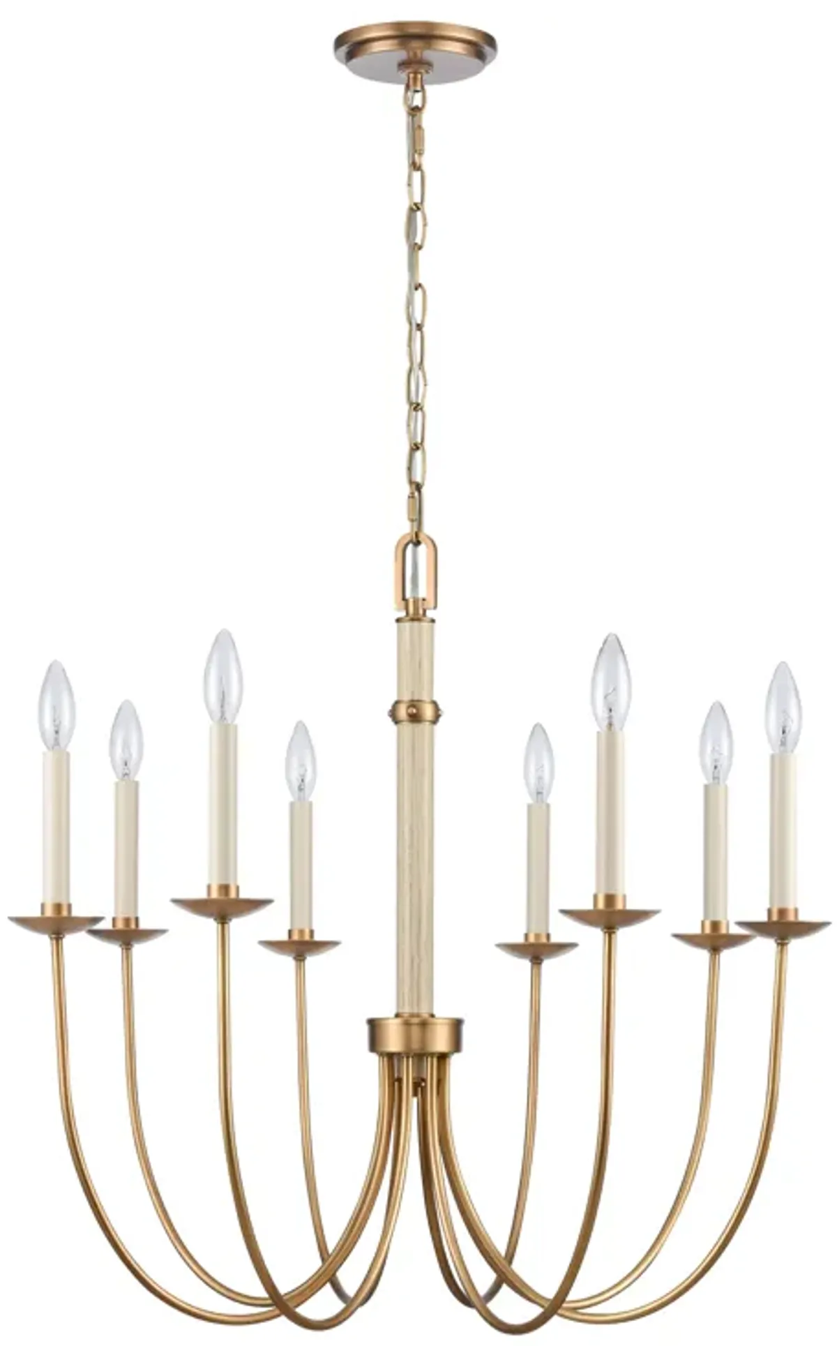 Neville 28'' Wide 8-Light Chandelier - Natural Brass