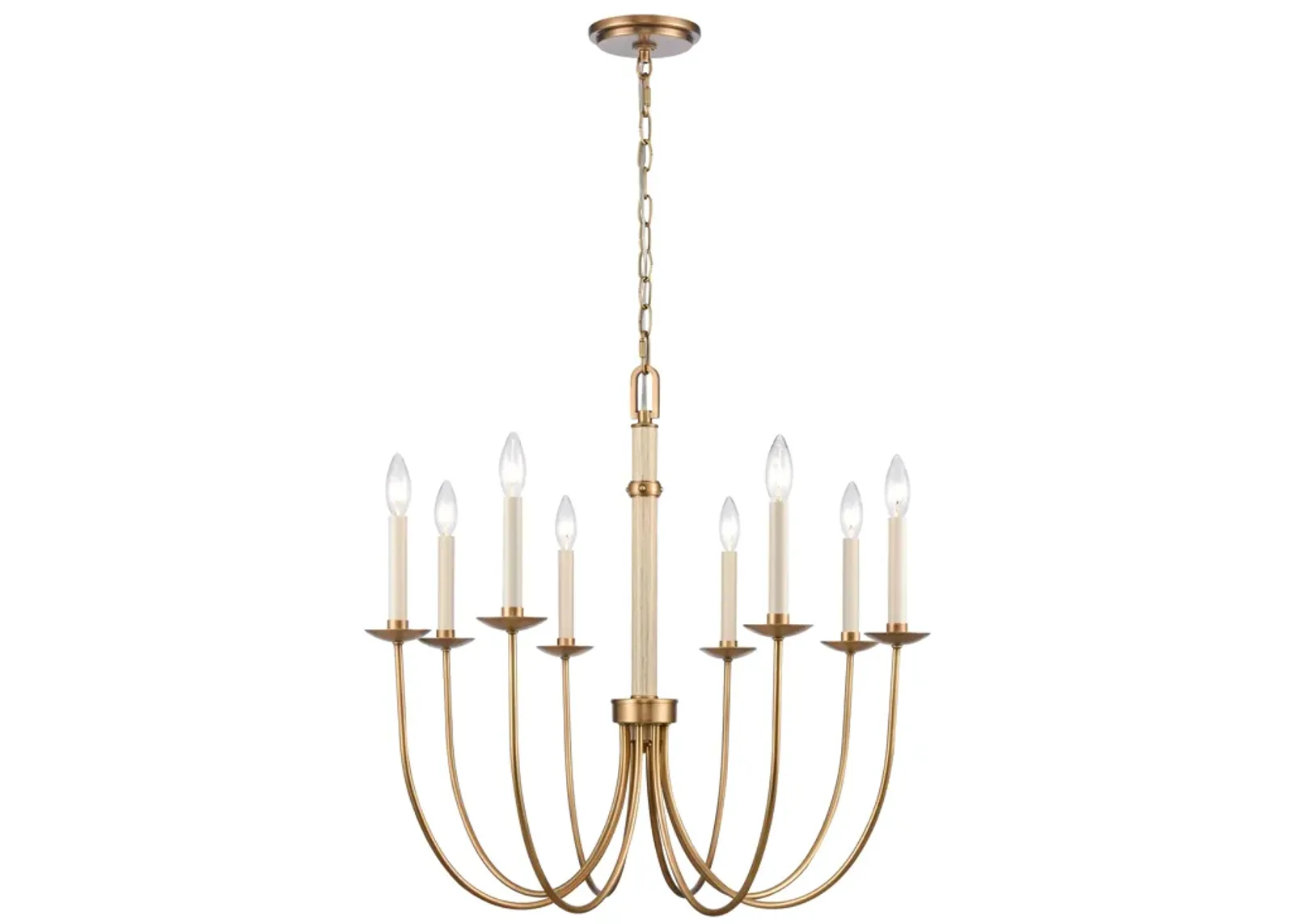 Neville 28'' Wide 8-Light Chandelier - Natural Brass