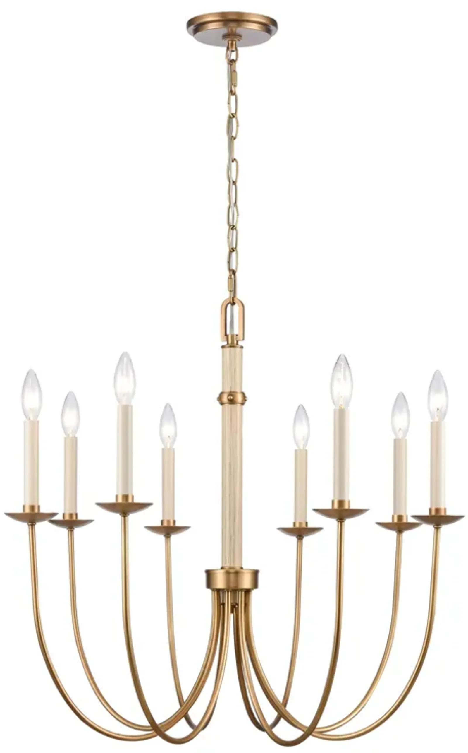 Neville 28'' Wide 8-Light Chandelier - Natural Brass