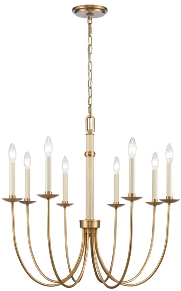 Neville 28'' Wide 8-Light Chandelier - Natural Brass
