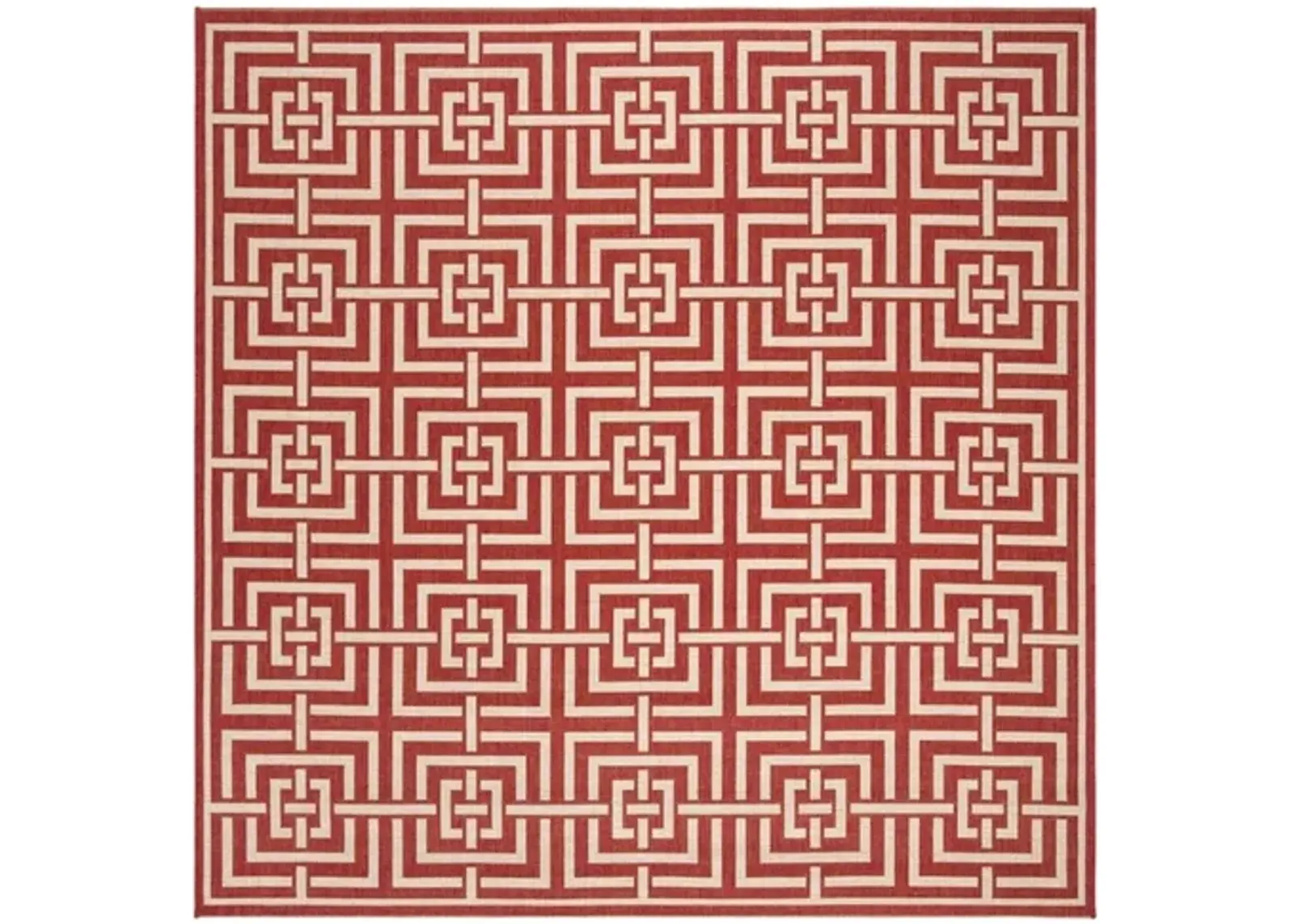 LINDEN 128 Collection LND128Q-6SQ Red / Creme 6'-7" X 6'-7" Square