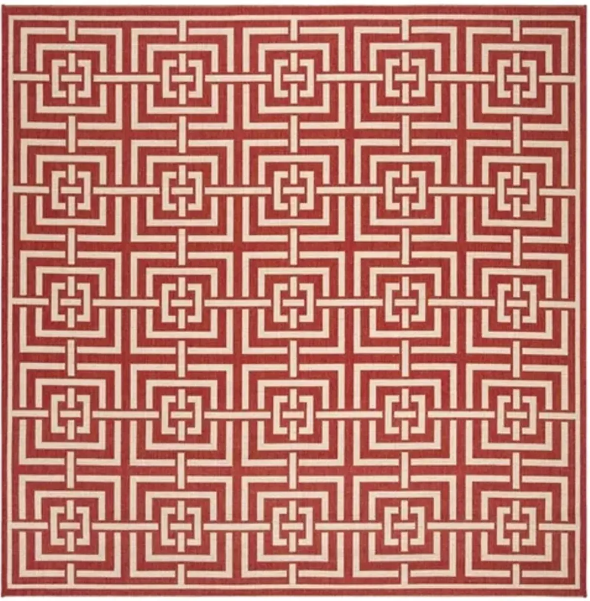 LINDEN 128 Collection LND128Q-6SQ Red / Creme 6'-7" X 6'-7" Square