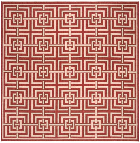 LINDEN 128 Collection LND128Q-6SQ Red / Creme 6'-7" X 6'-7" Square