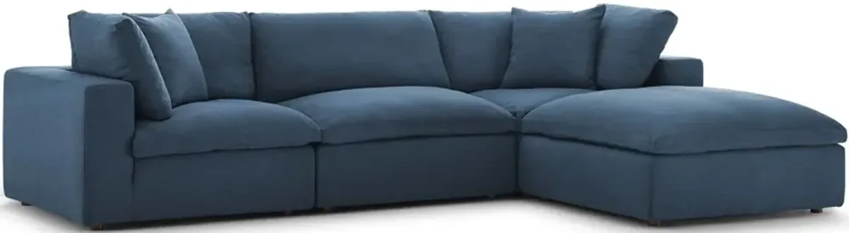 Commix Down Filled Overstuffed 4- Piece Sectional 