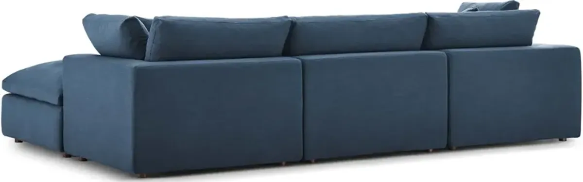 Commix Down Filled Overstuffed 4- Piece Sectional 