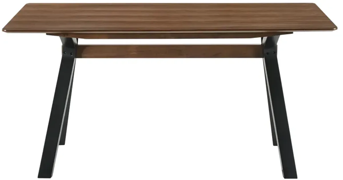 Laredo and Jackie 5 Piece Walnut Rectangular Dining Set