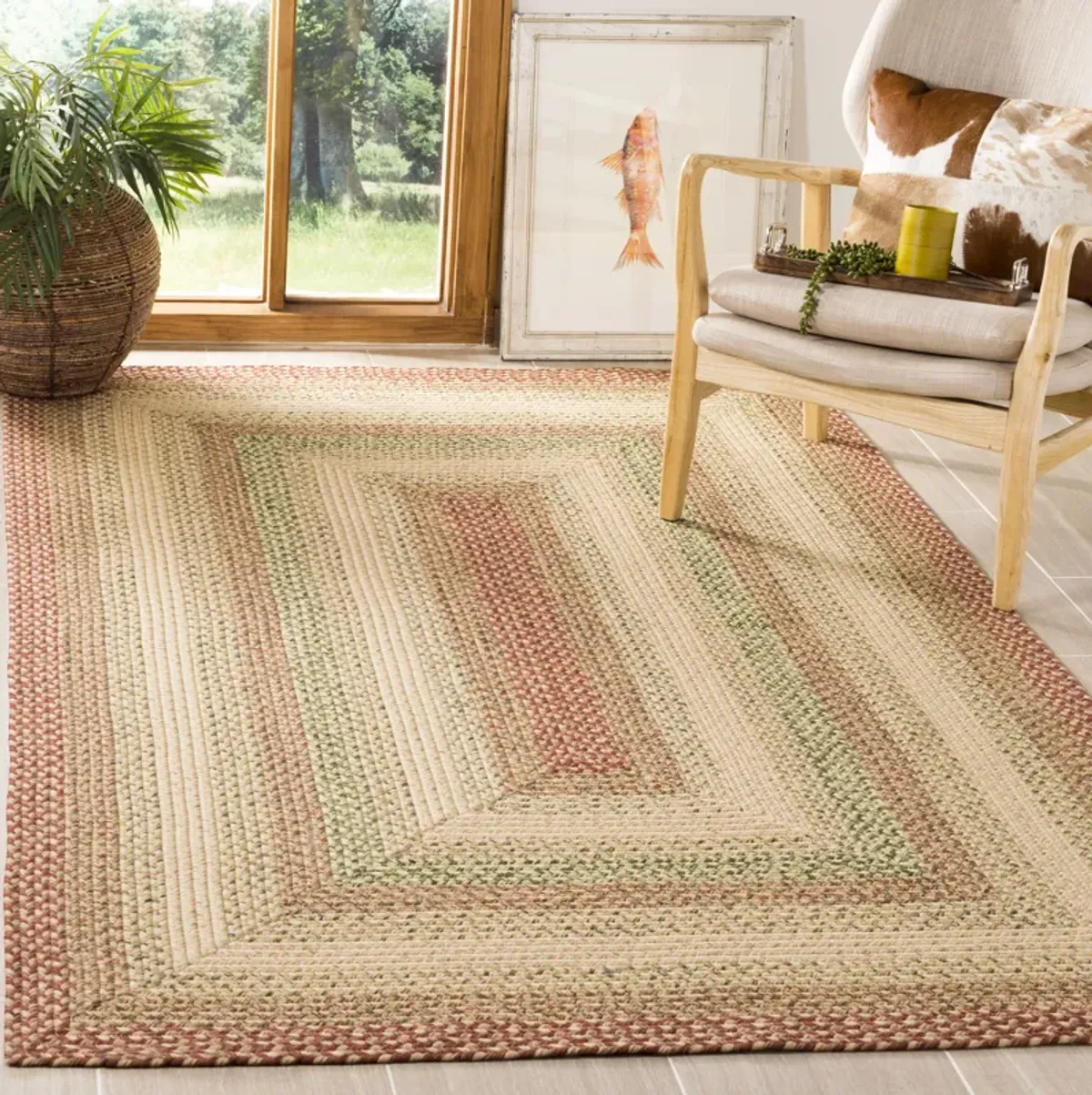 BRAIDED Hand Woven 2' x 4' area rug