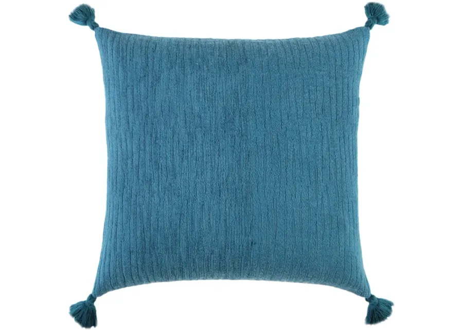 Solid With Tonal Abstract Pattern Teal Pillow