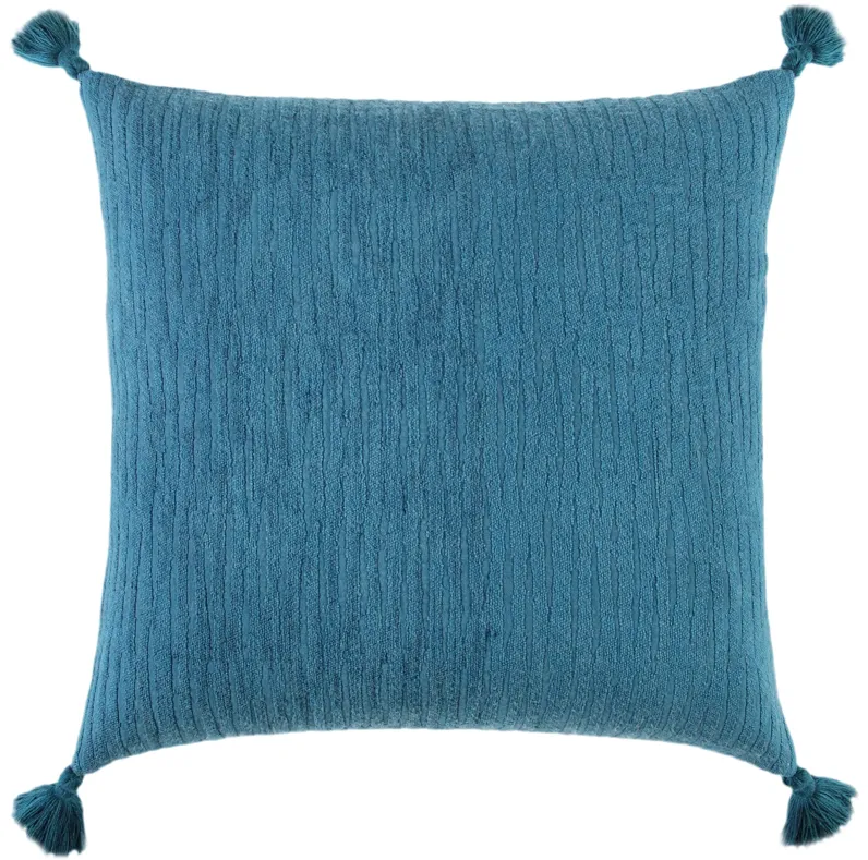 Solid With Tonal Abstract Pattern Teal Pillow