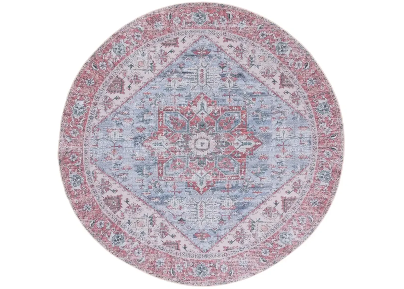 TUCSON 102 M/W S/R GREY BLUE  4' x 4' Round Round Rug