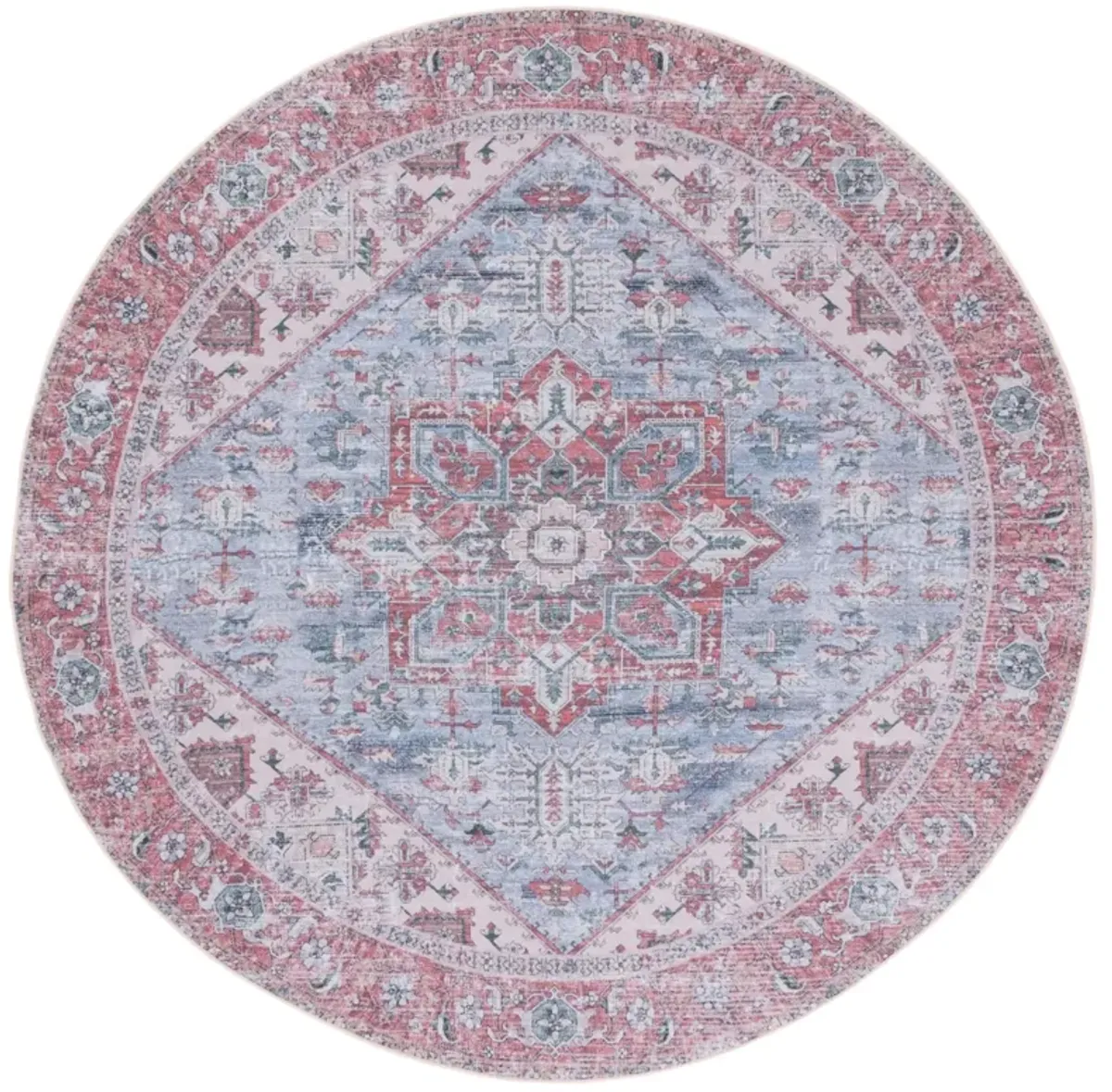 TUCSON 102 M/W S/R GREY BLUE  4' x 4' Round Round Rug