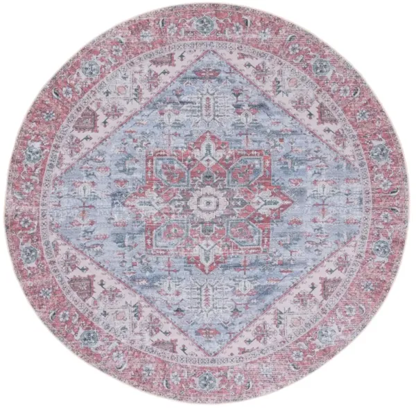 TUCSON 102 M/W S/R GREY BLUE  4' x 4' Round Round Rug