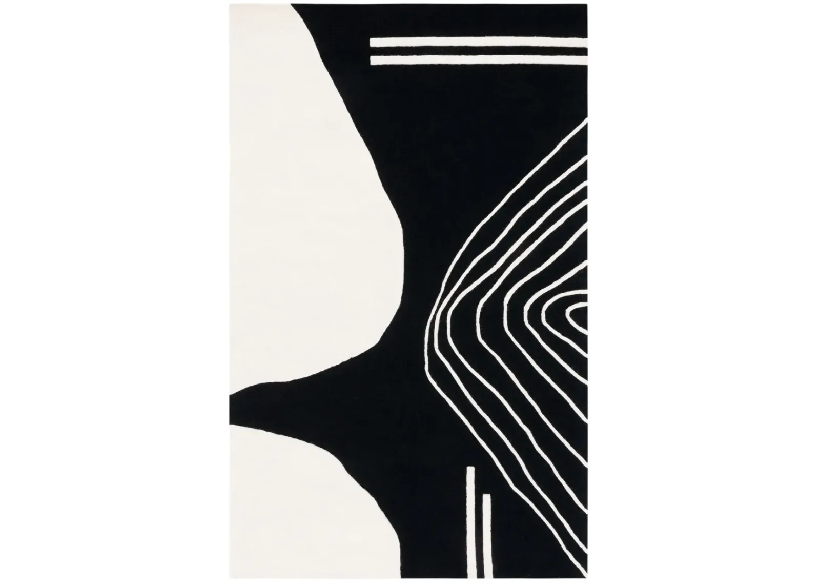 RODEO DRIVE 860 BLACK  10' x 14' Large Rectangle Rug