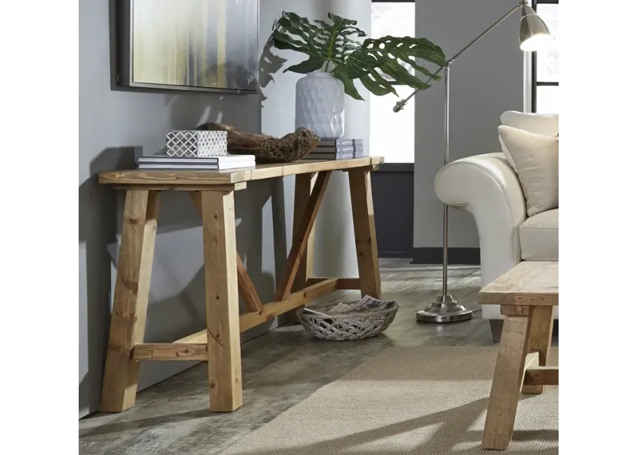 Harby Reclaimed Wood Console Table in Rustic Tawny