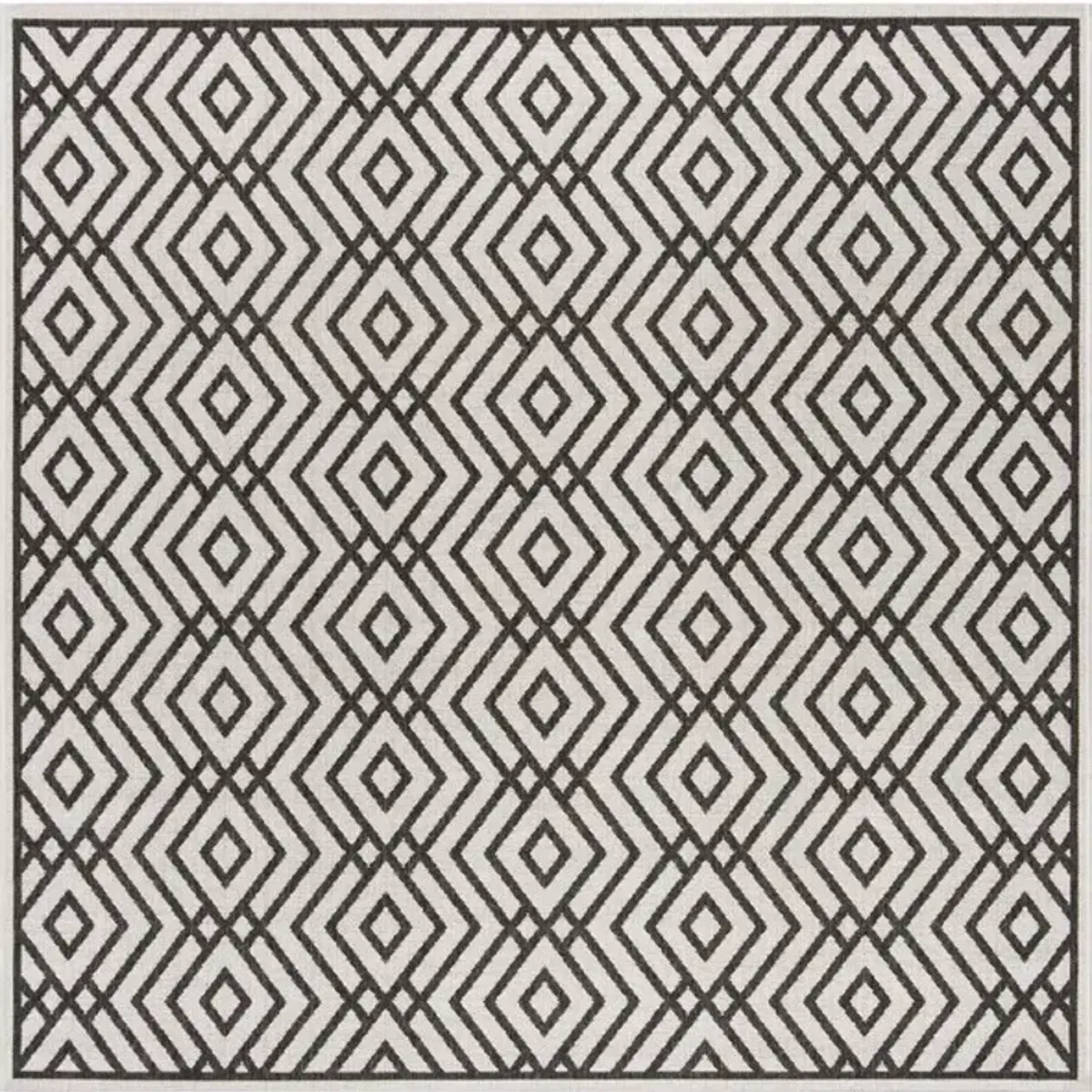 LINDEN 126 Collection LND126A-6SQ Light Grey / Charcoal 6'-7" X 6'-7" Square