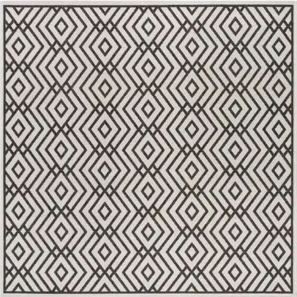 LINDEN 126 Collection LND126A-6SQ Light Grey / Charcoal 6'-7" X 6'-7" Square