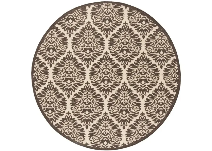 LINDEN 135 Collection LND135U-6R Creme / Brown 6'-7" X 6'-7" Round