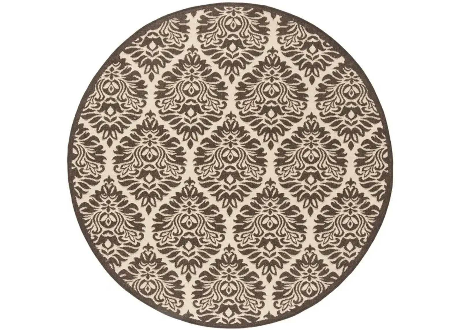 LINDEN 135 Collection LND135U-6R Creme / Brown 6'-7" X 6'-7" Round