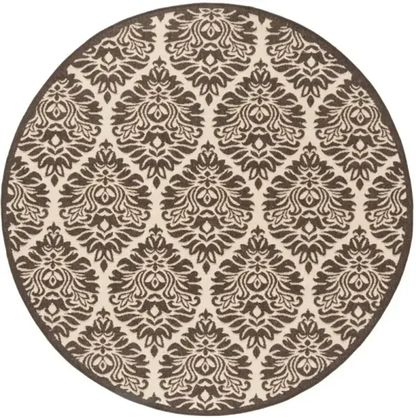 LINDEN 135 Collection LND135U-6R Creme / Brown 6'-7" X 6'-7" Round