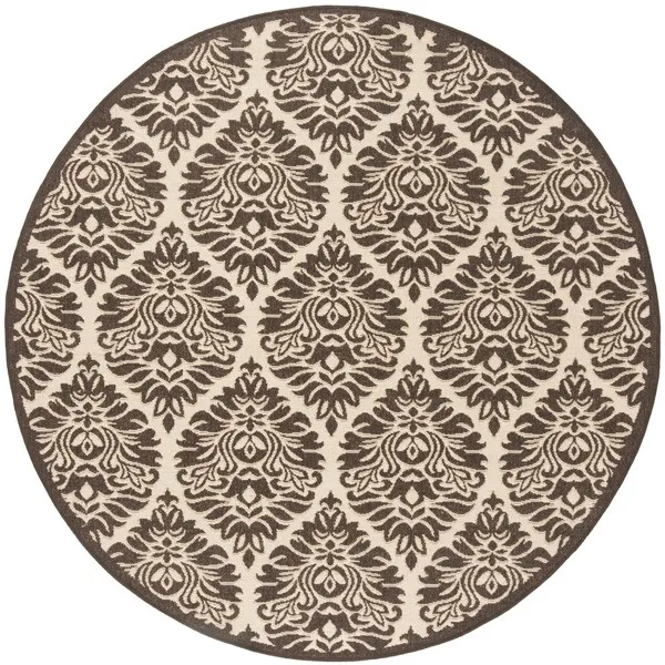 LINDEN 135 Collection LND135U-6R Creme / Brown 6'-7" X 6'-7" Round