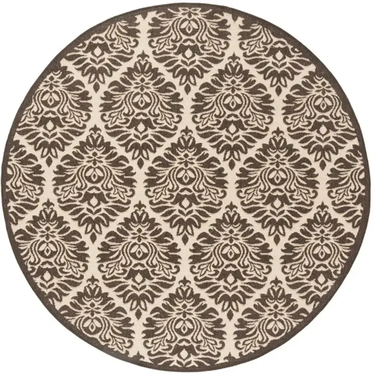 LINDEN 135 Collection LND135U-6R Creme / Brown 6'-7" X 6'-7" Round