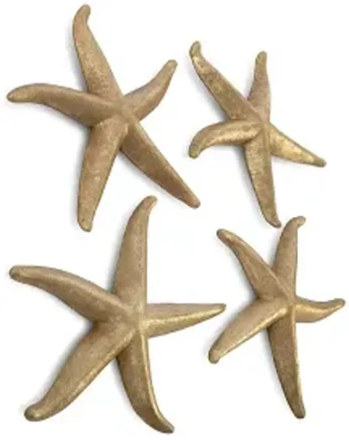 starfish, gold leaf, set of 4, lg