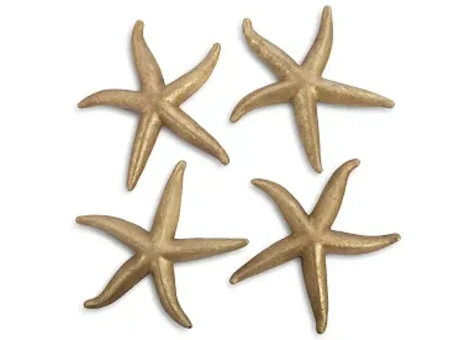 starfish, gold leaf, set of 4, lg