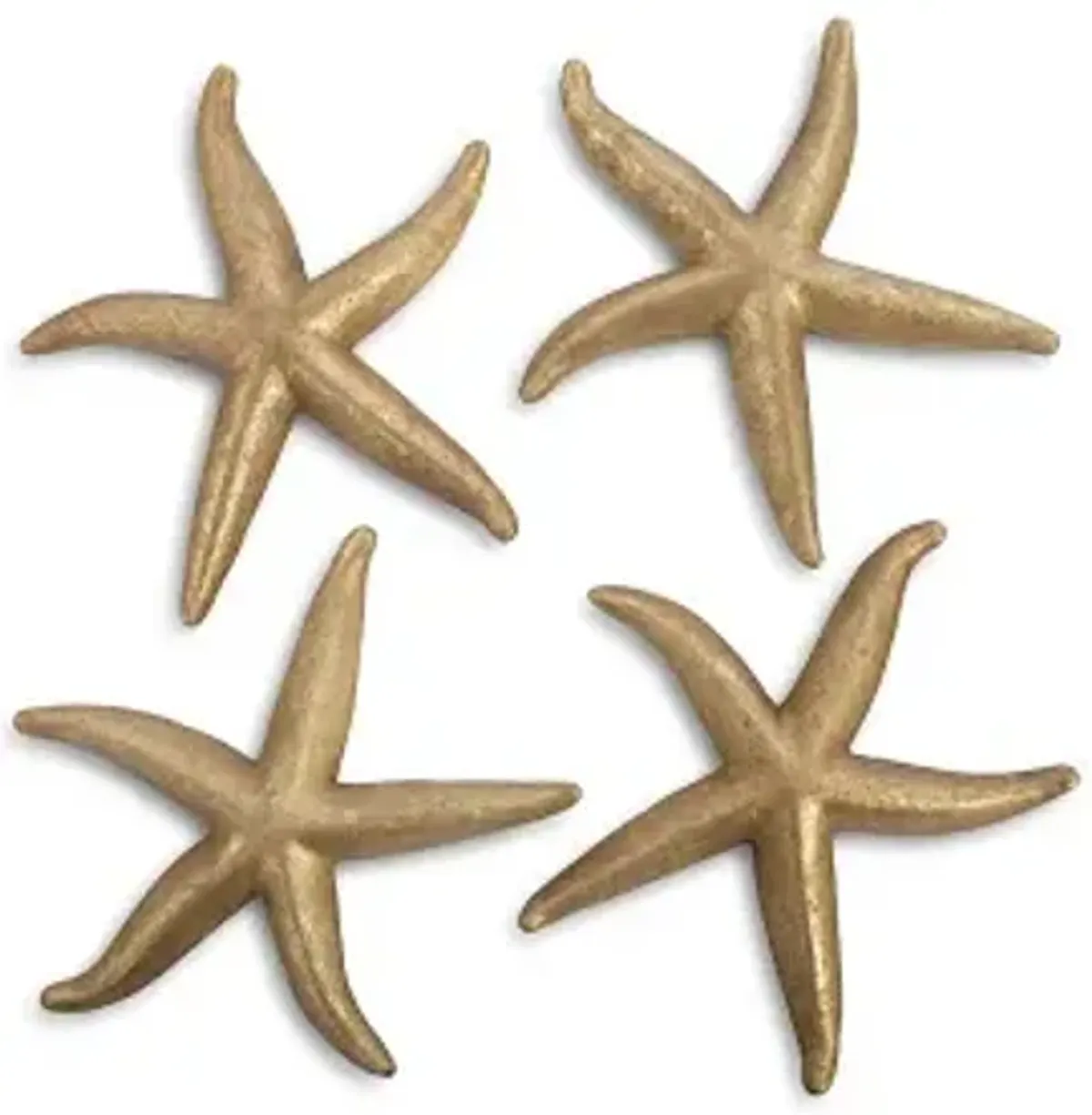 starfish, gold leaf, set of 4, lg