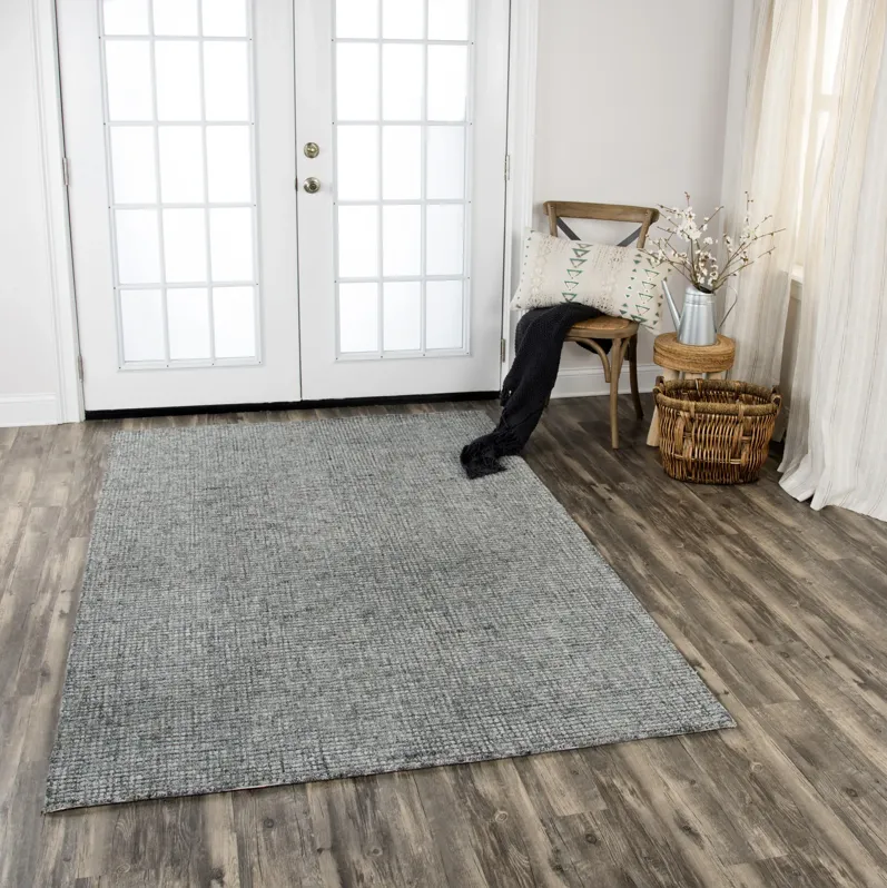 Talbot Dark Gray Tweed Wool 5' x 8' Rectangle Rug